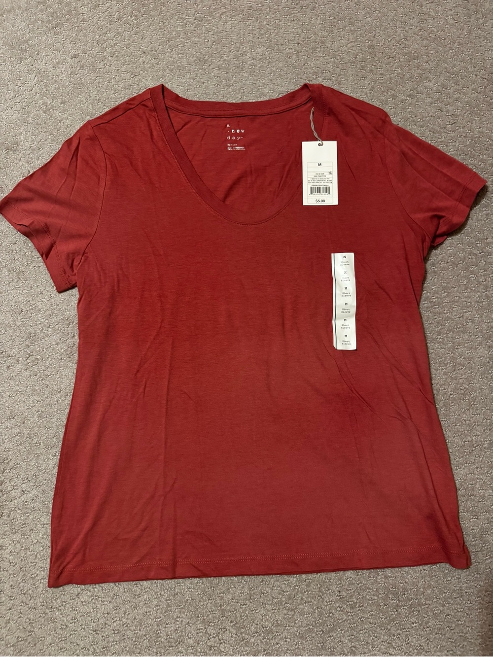 a new day Rust Scoop Neck Short Sleeve Tee